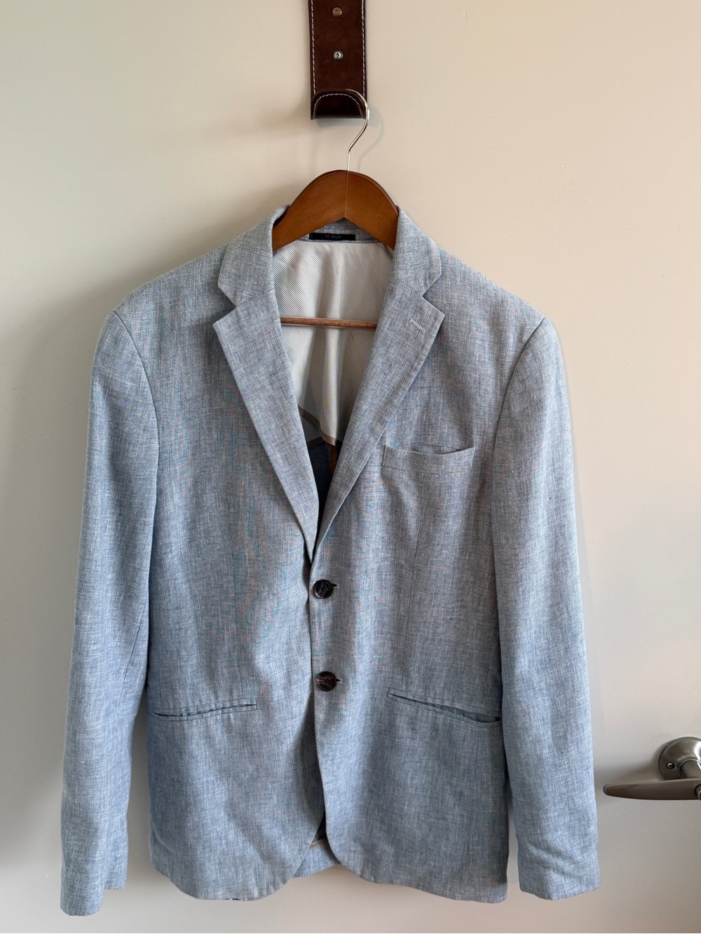 ASOS Light Blue Linen-Blend Men's Blazer
